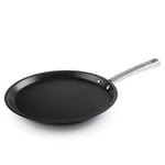 LACOR - 45729 - Crêpière Foodie, Acier inoxydable 18/10, QuanTanium antiadhésif renforcé de titane, sans PFOA, Fond de diffuseur de chaleur sandwich, Convient pour l’induction, Ø28 cm