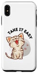 iPhone XS Max Take it easy with cute cat and cat paws design Case