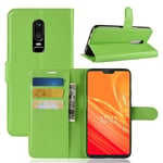 Oneplus 6      Pu Wallet Case    [Green]