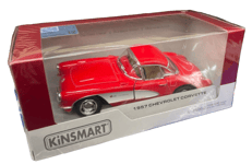 Chevrolet Corvette 1957 Échelle 1:34 Retrocarga Pull Back Kinsmart Voiture Métal