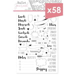 Aladine - Kit Tampons Bullet Journal - 58 Tampons en Français : Jours, Mois, Flèches, Bulles, To Do List, Objectifs - Accessoires Bullet Journal, Bullet Planner, Agenda - Stampo Planner - 03912, Large