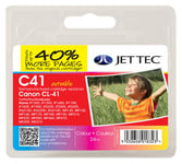 Jet Tec CL41 Colour Ink Cartridge Compatible With Canon Printers Remanufactured