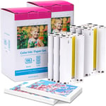 Compatible Avec Canon Selphy Cp1500 Papier Photo, Kp108In 3115B001(Aa) Compatible Avec Canon Selphy Cp1300 Cp1200 Cp1000 Cp910 Papier Imprimante Photo, 6 Cartouche D'Encre 216 Feuilles Papier Photo