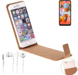 For Samsung Galaxy A11 + EARPHONES cork cover case bag flipstyle protection wall