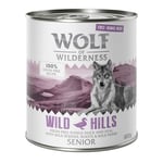 Økonomipakke: 12 x 800 g Wolf of Wilderness Senior "Frilandskød" - Wild Hills - Frilandsand & -Kalv