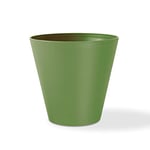 Teraplast Estoril - Diamètre 12 cm - Cache-Pot pour Plantes d'intérieur et d'extérieur, en Plastique Mat, Couleur Olive, 100 % Recyclable