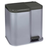 Waste Bin Pedal Recycling Recycle 15L + 6L Sorting Lidded 2 Inner Buckets 21L UK