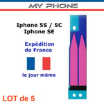 Lot De 5 : Autocollant Sticker Colle Batterie Iphone 5s / 5c / Se Adhésif Double Face Strips