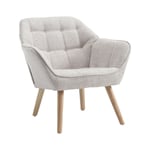 Fauteuil Salon Moderne Fauteuil Scandinave avec Pied Doré Fauteul Design Salon Rembourré Fauteuil 1 Place pour Chambre, Lin, Beige