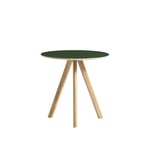 HAY - CPH20 2.0 Coffee Table Lacquered Oak Frame Ø50 X H49 Green Linoleum Top Lacquered Edge - Soffbord - Ronan & Erwan Bouroullec - Grön - Trä