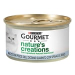 Purina Gourmet Nature's Creations Nourriture Humide pour Chat, Riche en Poissons de l'océan, Garni d'épinards et de Riz, 24 boîtes de 85 g