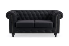 Chesterfield Deluxe 2-seters Sofa - Svart 2 seter sofa