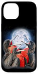 Coque pour iPhone 14 3 oiseaux frégates hurlant à la lune