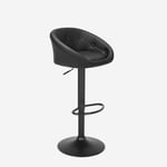 Tabouret de bar cuisine design moderne noir Chesterfield Tucson Black Edition