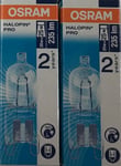 Pack of 2 Osram 20W = 25W G9 2pin Halopin Halogen Capsule Clear Dimmable bulb