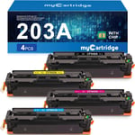 Compatible Pour Hp 203A Toner Pour Hp 203X Cf540A Pour Hp Color Laserjet Pro Mfp M281Fdw M254Nw M254Dw M281Fdn M280Nw (4 Pack Avec Puce)[DYJ072963]