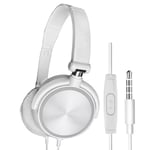 White Casque filaire avec microphone sur l'oreille, ensembles de sauna, basse, son HiFi, musique stéréo, écouteurs pour iPhone, Xiaomi, Sony, Huawei, PC ""Nipseyteko