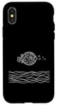 Coque pour iPhone X/XS Line Art Poisson et ichtyologiste Amazon Puffer