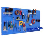 SimonRack Simonwork Panneau d'outils mural avec 22 crochets et 8 supports, 1 500 x 600 mm, bleu