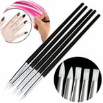 5Pcs Soft Silicone Paint Brush Nail Art Design Pen Stamp Carving Craft Pencil UK