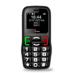 Big Button Mobile Phone, Unlocked, Mains , Giff Gaff SIM, Black