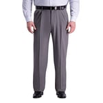 Haggar Men's Premium Comfort Classic Fit Pleat Front Pant Reg. and Big & Tall Sizes Dress, Medium Grey Bt, 52W x 30L