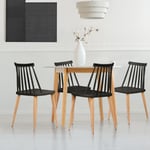 Lot de 4 chaises LILY noires pour salle à manger