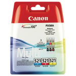 Canon CLI-521 C/M/Y, Multipack (3 färgpatroner)