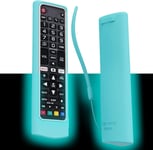 Remote Cover De Protection En Silicone Antichoc Antidérapant Respectueux De La Peau Conçu Compatible With La Télécommande Smart Tv Lg Akb73715601/ Akb75095308 (Bleu + Blanc)