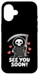 Coque pour iPhone 16 See You Soon - Faucheuse Halloween