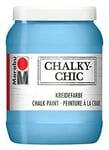 Marabu 02610066144 – Chalky Chic Peinture à la Craie Bleu Clair 1500 ML, Super couvrante, à Base d'eau, crémeuse, pour Rouler, Peindre et tamponner sur Bois, métal et Plastique, Effet Effet usé