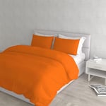 Italian Bed Linen Elegant Duvet Cover, Orange, Double