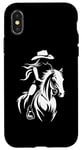 Coque pour iPhone X/XS Cowgirl Riding Horse Lover Horse Lover