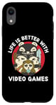 Coque pour iPhone XR La vie de jeu Kawaii Panda est meilleure avec les jeux vidéo