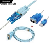 Cisco Câble De Console Câble Série Rj45 À Db9 Et Rs232 À Usb (2 En 1) Pour Périphérique Cisco 1.8M + 1M[CAB130006]