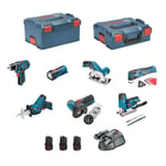 BOSCH Kit 12V BMK7-28AD3 (GSR 12V-15+GKS 12V-26+GWS 12V-76+GST 12V-70+GOP 12V-28+GSA 12V-14+GLI 12V-80+3 x 2,0Ah+GAL1230CV)