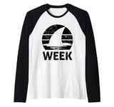 2025 Week Retro Shark Fin Lover Sea Ocean Animal Summer Trip Raglan Baseball Tee