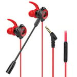 50% Hot Sale G11-A ¿couteurs de jeu intra-auriculaires filaires universels avec microphone pour t¿l¿phones / PC-Noir Rouge_XINENGJI