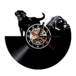 TANCEQI Horloge Murale en Vinyle Disque Vinyle Horloge Murale, LED Pop Décoration for Chien de Compagnie Cadeau Chambre Décoration Murale 12 Pouces