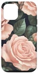 Coque pour iPhone 12/12 Pro Blush Rose Bloom Dark Garden Design