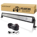 AUXTINGS 82 cm 32 pouces 405W Barre lumineuse LED de travail pour camions, tracteurs 4x4 bateau, hors-route voiture antibrouillard,12V 24V étanche IP67