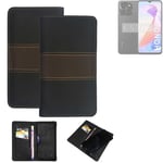 Wallet Case for Honor X6a Protective Case + Cell Phone Case Brown Booklet Snap C