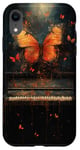 Coque pour iPhone XR Musique Piano Papillon Design Amateur De Piano Musicien