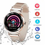 Montre Connectée Femmes Montre sport d'Activité Pression artérielle Moniteur pour Android ios -Or