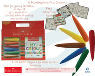 FABER CASTELL 6 Kindergarten My First Grip Crayons Correct Grip Better Control