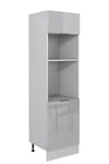 Tall Oven Microwave Housing Unit Kitchen Cabinet Cupboard Light Grey Gloss Star