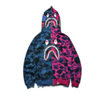 Shark Ape Bape Hoodie Camo Print Polyester Tröja Casual Lös Dragkedja Hoodie Jacka För Män Kvinnor Raoliang style 6 XS