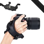 JJC DSLR Camera Hand Strap with U Type Plate for Nikon D850 D810 D750 D610 D7500 D7200 D7100 D5600 D5500 D3500 D3400 Canon 6D Mark II 7D Mark II EOS 5D Mark IV III 5Ds 5DsR 80D 77D 70D 60D (Black)