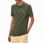 Lacoste Mens Slim Fit L.12.12 Piqué Polo Shirt in Khaki material_cotton - Size X-Small