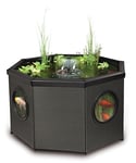 Blagdon Affinity Octagon Living Water Feature Patio Pool Pond, Mocha, with Inpond 5-in-1 3000 Filter Pump & UV Clarifier, LED Spotlight, 3 Attractive Fountain Heads, 1 Planting Basket - Medium, Black